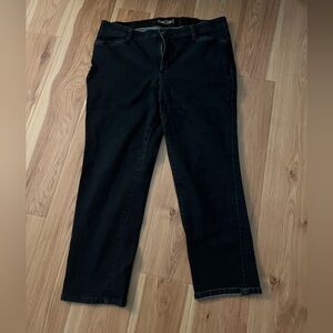 Marla Wynne dark blue Jeans. Gently worn size 16W petite length 25” inseam